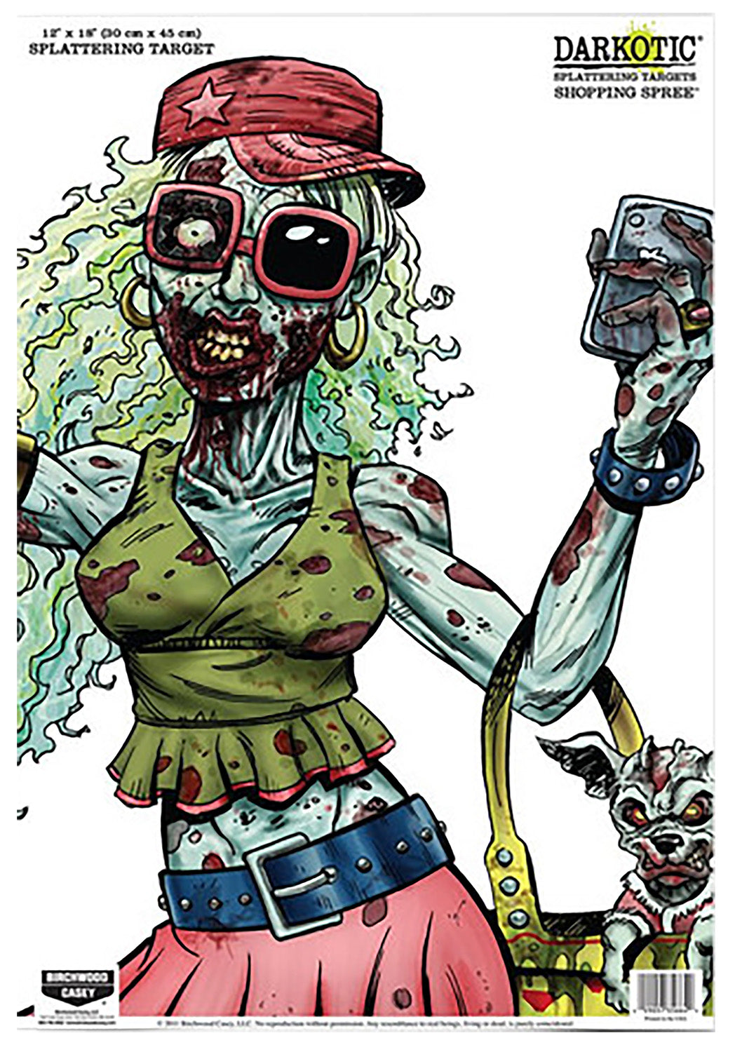 Birchwood Casey 35665 Darkotic Zombie Valley Girl 12"x18" Impact Splatter Hanging Target 8 Pack