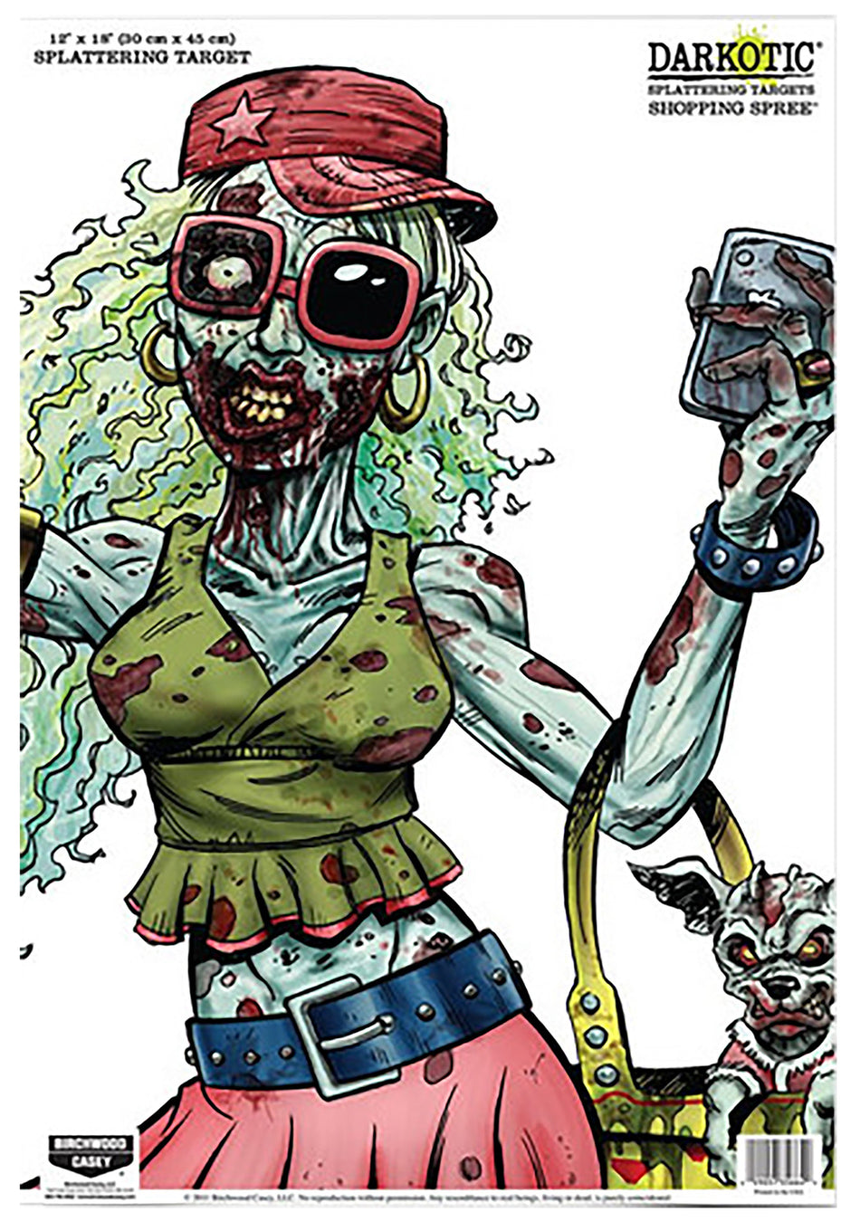 Birchwood Casey 35665 Darkotic Zombie Valley Girl 12"x18" Impact Splatter Hanging Target 8 Pack