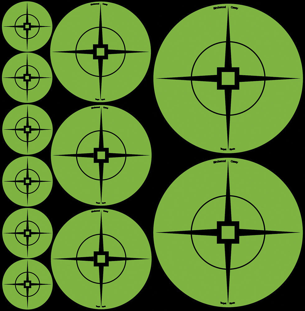 Birchwood Casey 33938 Assorted Green/Black Crosshair Self-Adhesive Target Spots 60 Pack