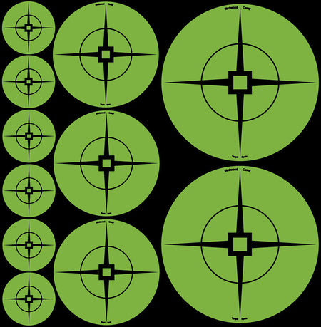 Birchwood Casey 33938 Assorted Green/Black Crosshair Self-Adhesive Target Spots 60 Pack