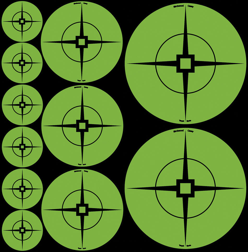 Birchwood Casey 33938 Assorted Green/Black Crosshair Self-Adhesive Target Spots 60 Pack