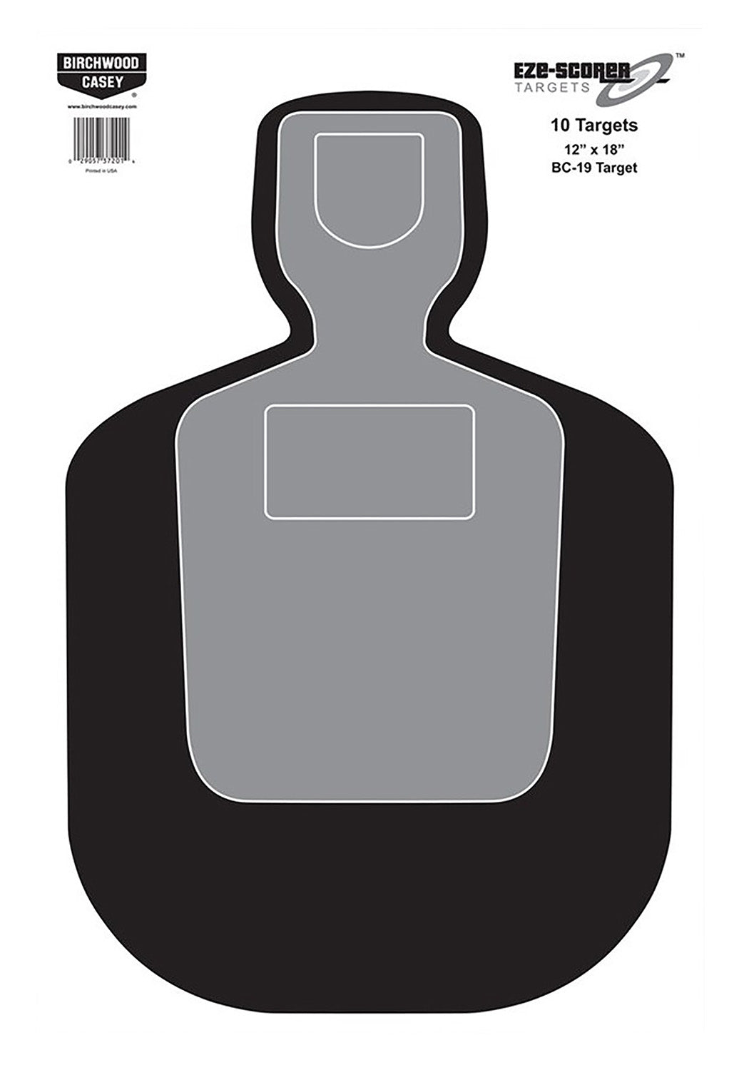 Birchwood Casey 37201 EZE-Scorer BC-19 12"x18" Silhouette Hanging Paper Training Target 10 Pack