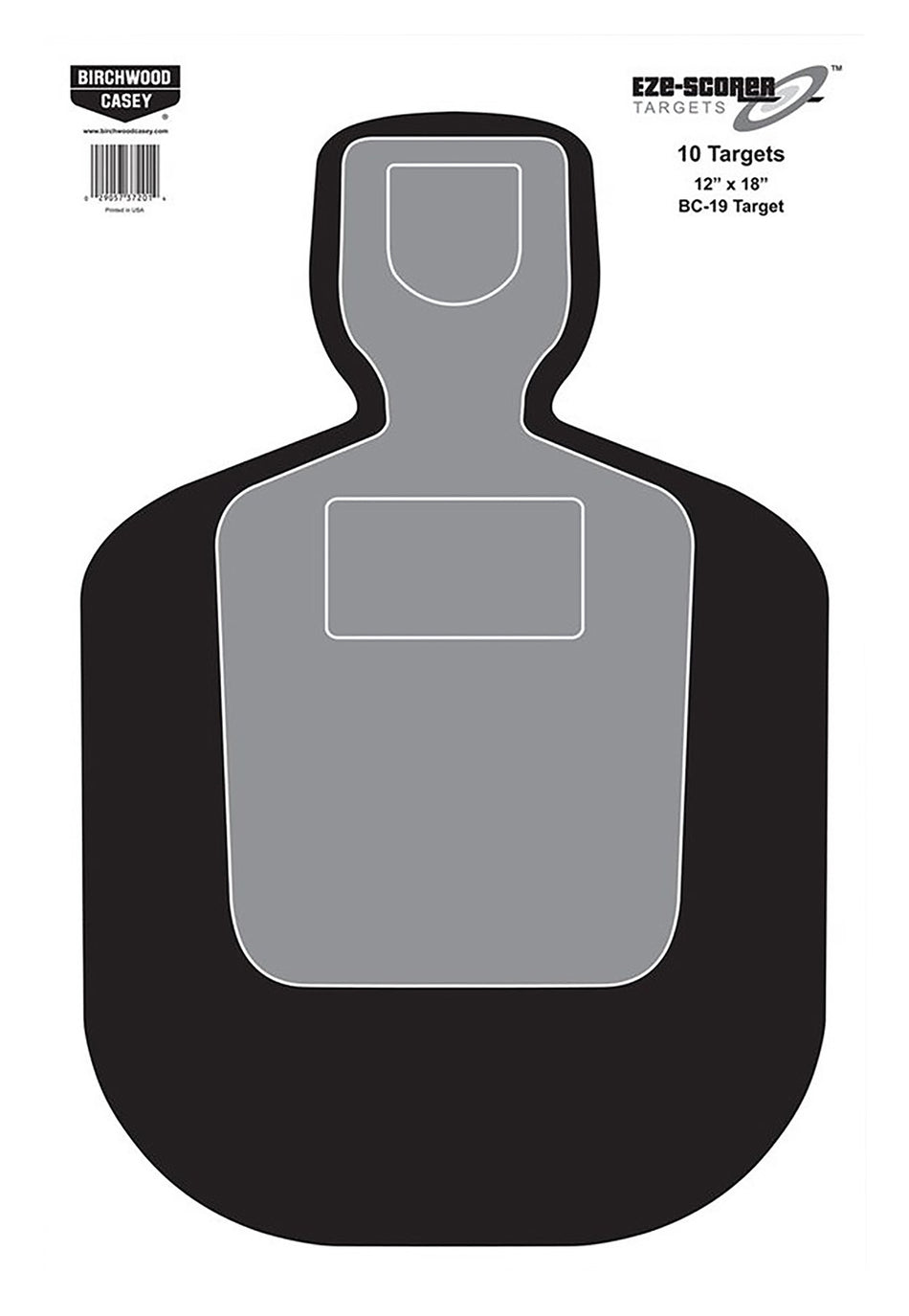 Birchwood Casey 37201 EZE-Scorer BC-19 12"x18" Silhouette Hanging Paper Training Target 10 Pack