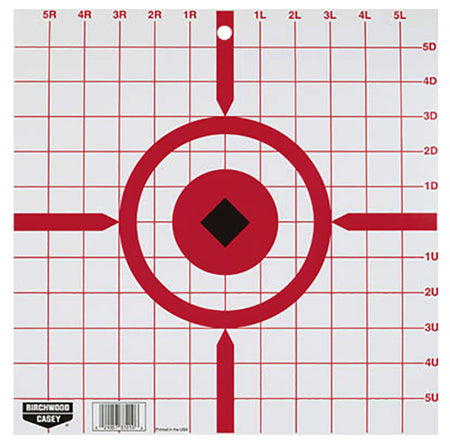 Birchwood Casey Rigid Sight-In 12" Crosshair Tagboard Hanging Targets Black/White 10 Pack