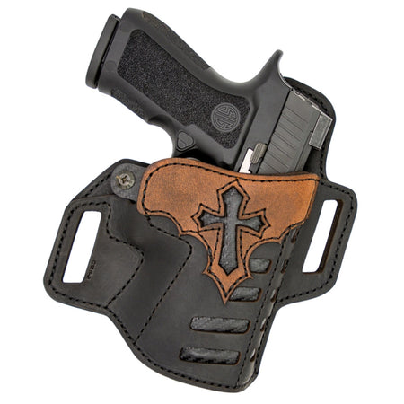 Versacarry Compound Arc Angel Outside Waistband Holster, Brown/Black Hybrid, Sz 4
