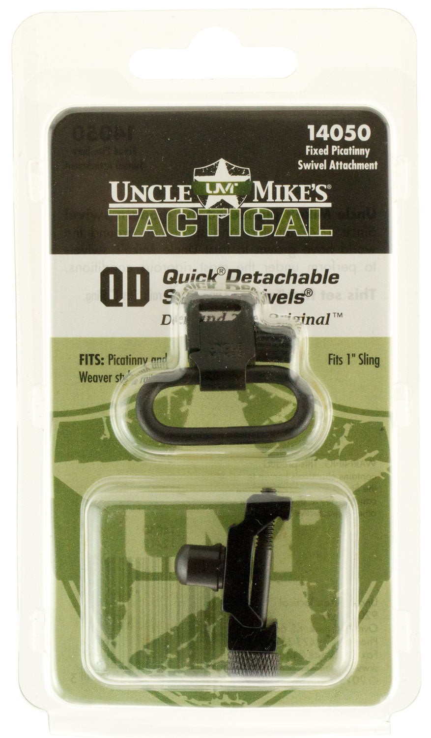 Uncle Mike's 14050 QD Super Swivel Blued 1-Inch Loop with Fixed Picatinny Rail Swivel Attachment