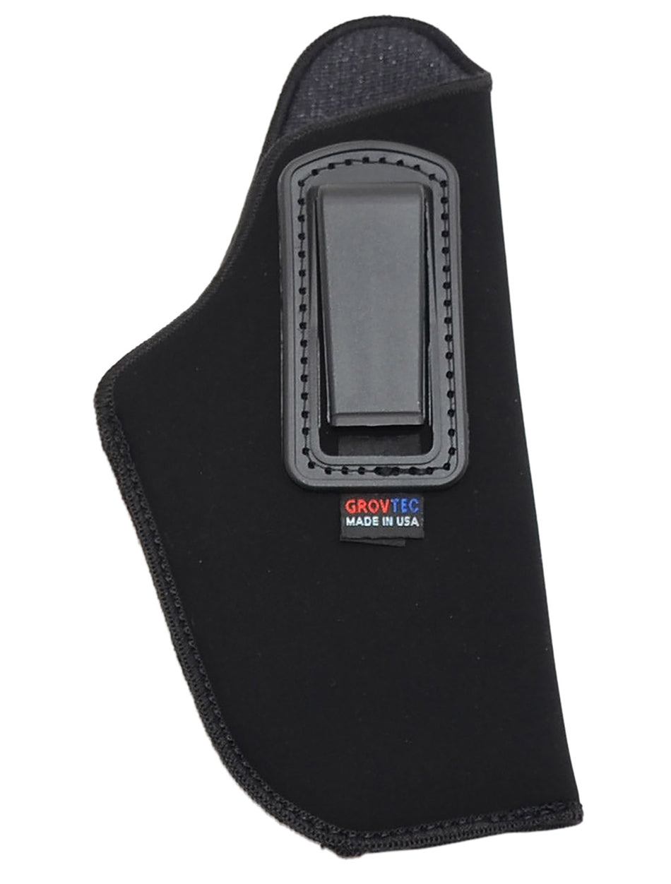 GrovTec US GTHL14115R IWB Holster Black Suede Belt Clip Fits Large Semi-Auto Pistols 3-4" Barrel RH