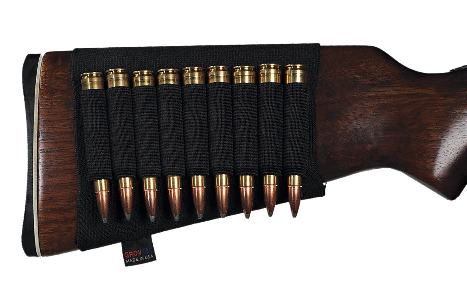 GrovTec US GTAC81 9rd Elastic Rifle Buttstock Cartridge Holder Slip Over Stock Mount