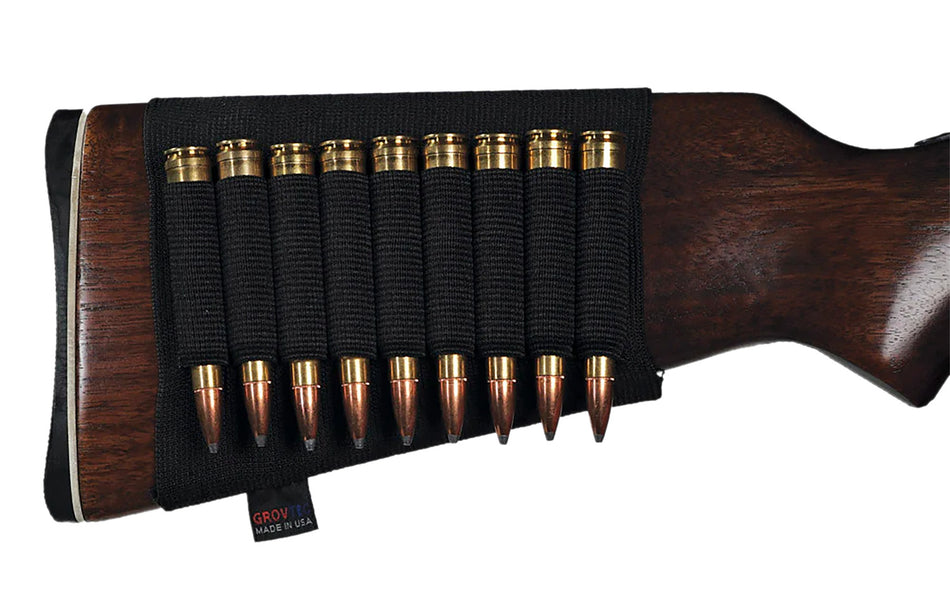 GrovTec US GTAC81 9rd Elastic Rifle Buttstock Cartridge Holder Slip Over Stock Mount