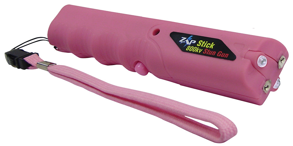 Zap Stick Light Stun Gun Pink Plastic 800K Volts LED ZAPSTK800FP