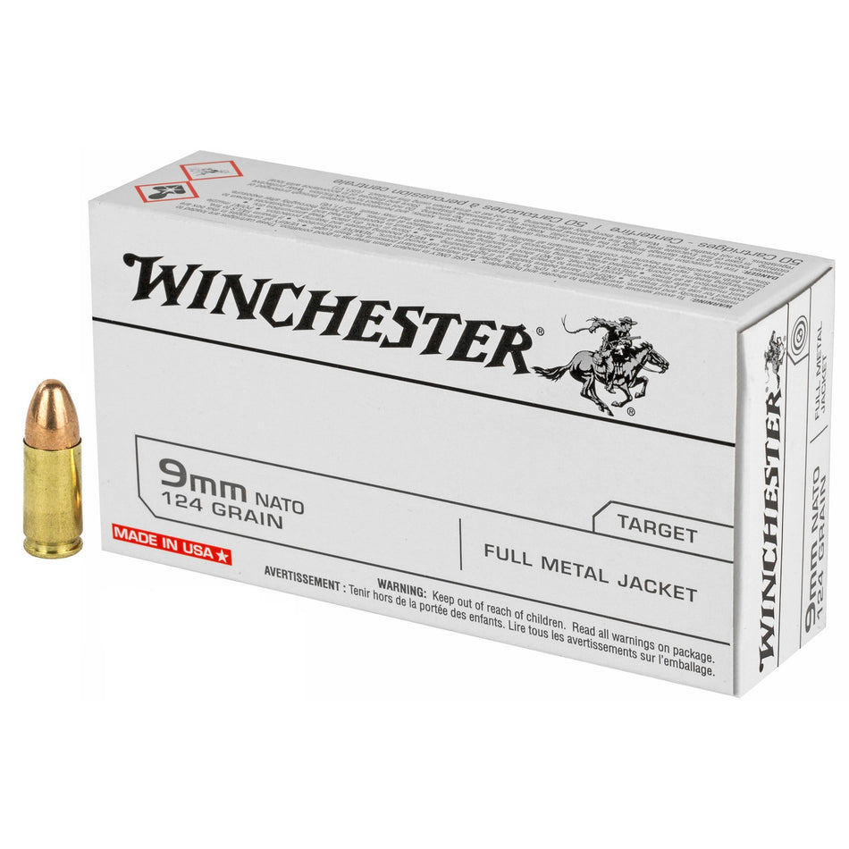 Winchester 9mm Luger/Parabellum Q4318 USA Nato Full Metal Jacket FMJ 124 Grain