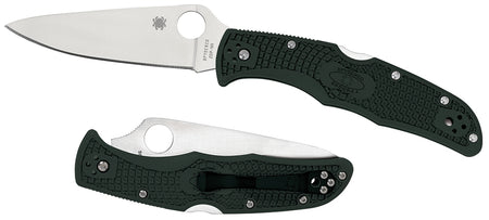 Spyderco Endura 4 Lightweight C10FPGR 3.75" Folding Knife Plain VG-10 Blade Green Bi-Directional Texturing FRN Handle