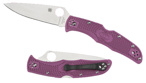 Spyderco Endura 4 Lightweight C10FPPR 3.75" Folding Knife Plain VG-10 Blade Purple Bi-Directional Texturing FRN Handle