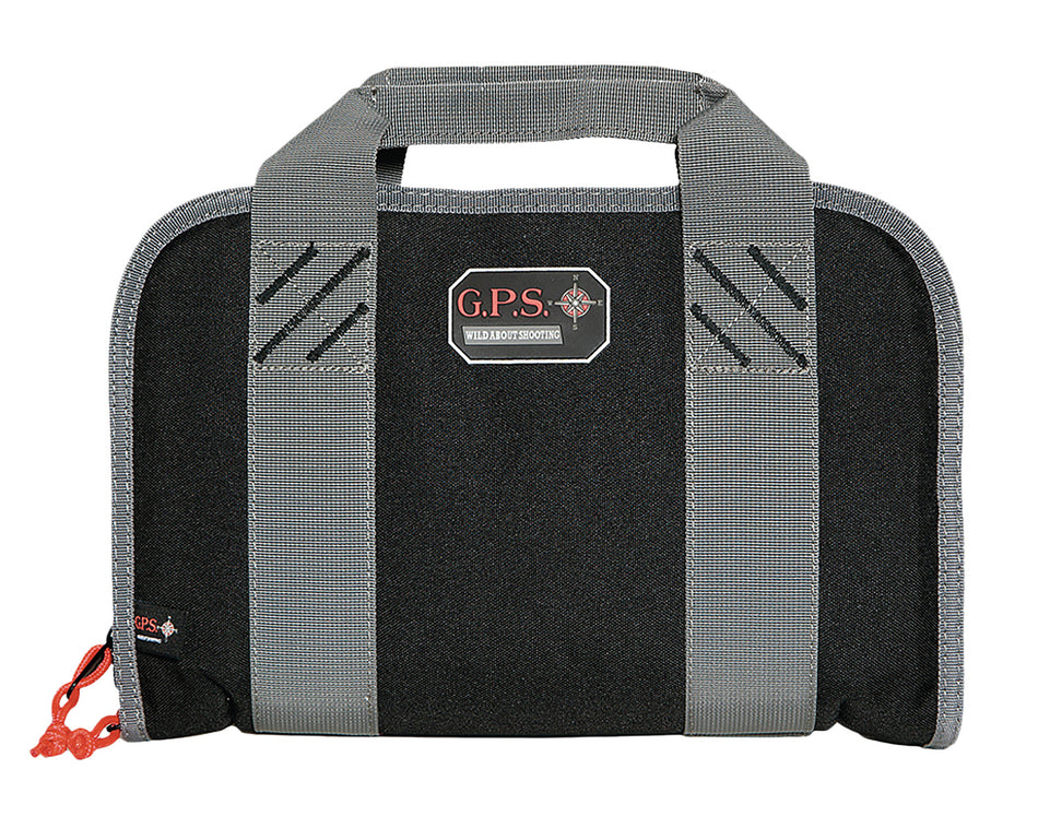 GPS Bags Double Pistol Case 1308PC Black Nylon Tricot Quilted Lining Lockable Zippers