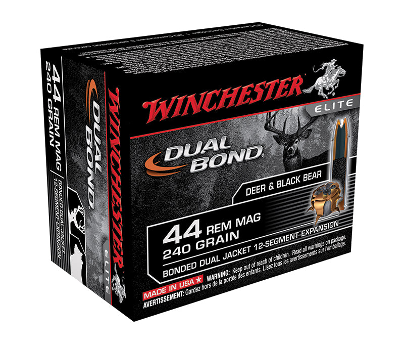 Winchester Ammunition Dual Bond Supreme Elite 44MAG 250 Grain DB 20 Round Box S44RMDB