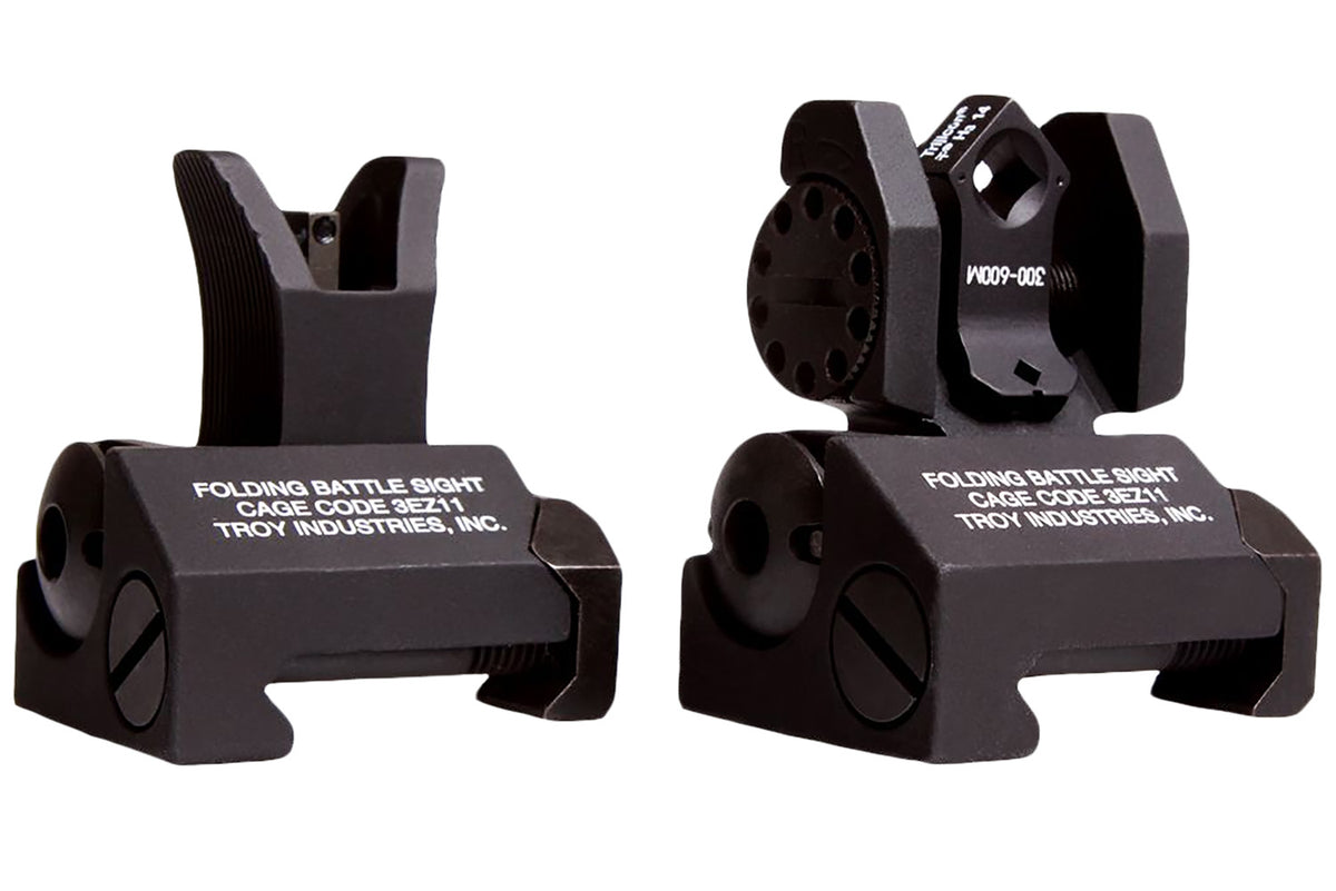 Troy Ind Tritium Micro BattleSight Set M4-Style Front & DOA Dioptic Rear Black Anodized