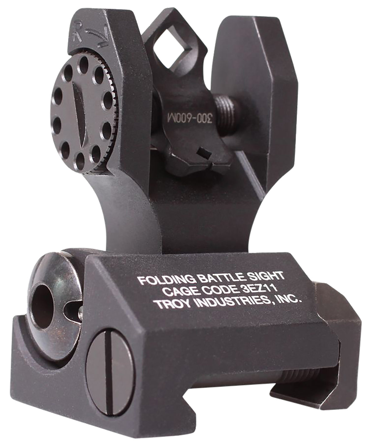Troy Ind DOA Folding Rear BattleSight Dioptic Aperture Black Anodized for AR-15