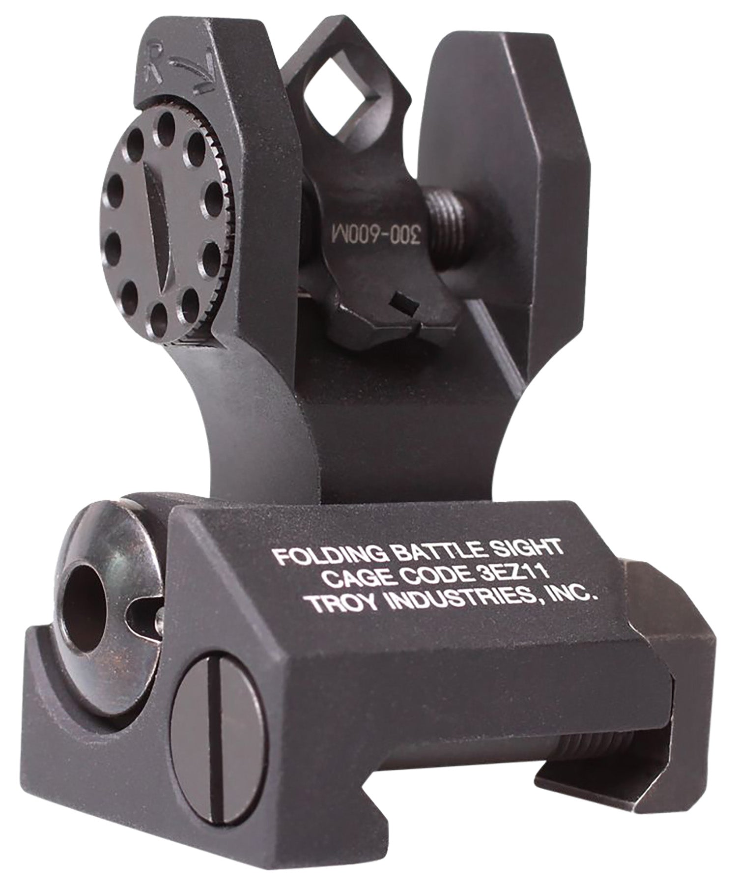 Troy Ind DOA Folding Rear BattleSight Dioptic Aperture Black Anodized for AR-15