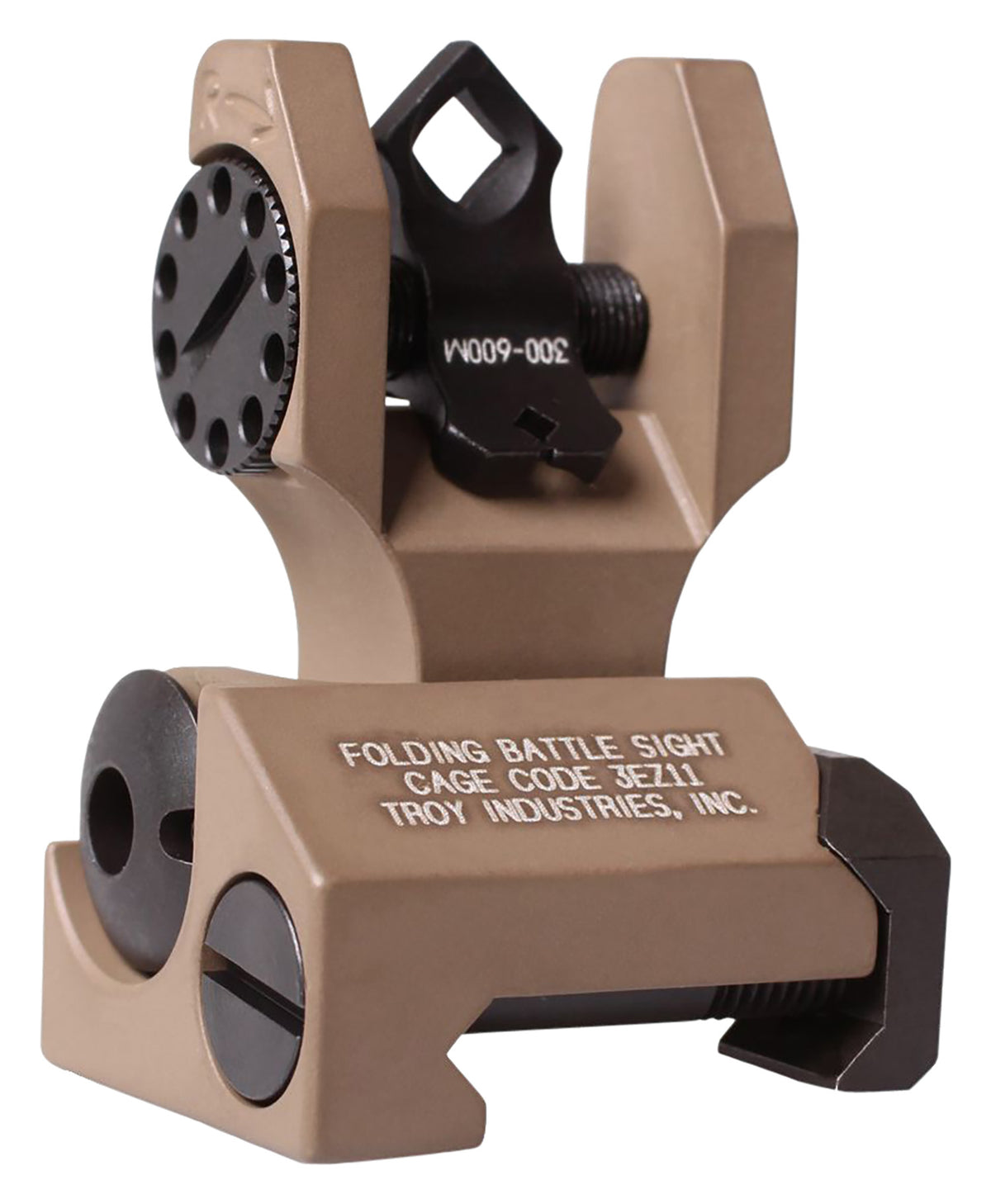 Troy Ind DOA Folding Rear BattleSight Dioptic Aperture Flat Dark Earth Anodized for AR-15