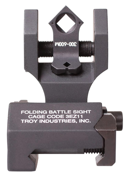 Troy Ind Tritium Folding Rear BattleSight Round Black Anodized BUIS for AR-15