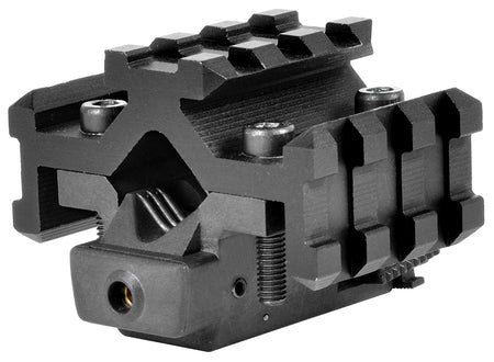 NcStar Tri-Rail Universal Barrel Mount with Red Laser Sight Black Anodized
