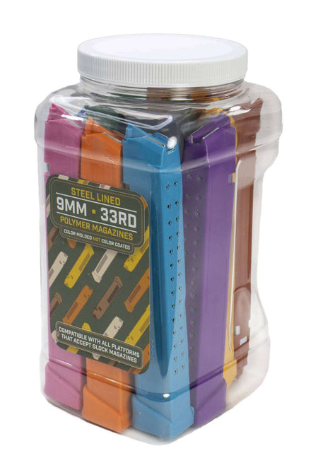 IMI 9mm Glock 33rd Magazine 13pc Merchandiser Pack Mixed Colors