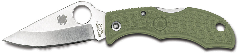 Spyderco Ladybug 3 LFGP3 1.94" Folding Knife Plain VG-10 Clip Point Blade Foliage Green FRN Handle