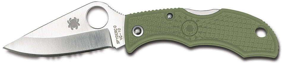 Spyderco Ladybug 3 LFGP3 1.94" Folding Knife Plain VG-10 Clip Point Blade Foliage Green FRN Handle