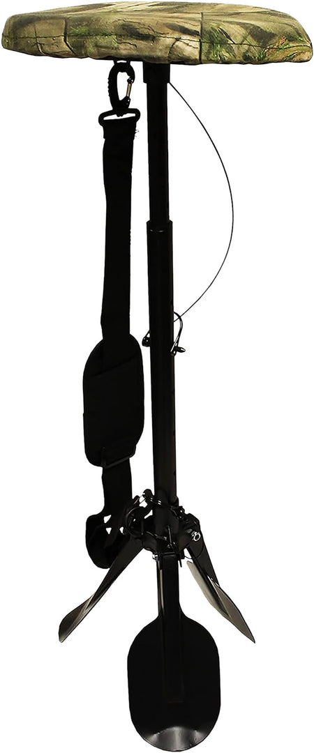 Mojo Outdoors HW2203 Adjustable Mud Seat Black Steel/Plastic with Shoulder Strap