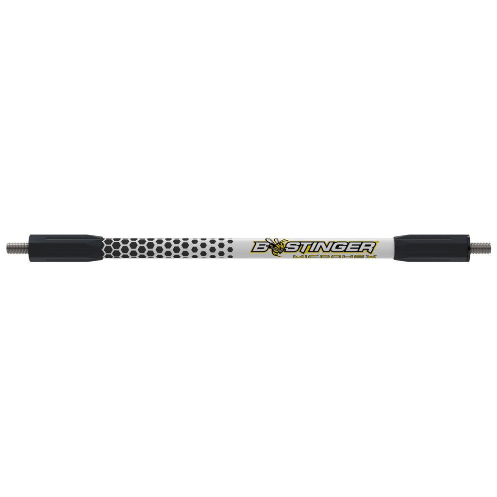 Bee Stinger MicroHex 15 in. Black/White V-Bar Stabilizer with Countervail Technology