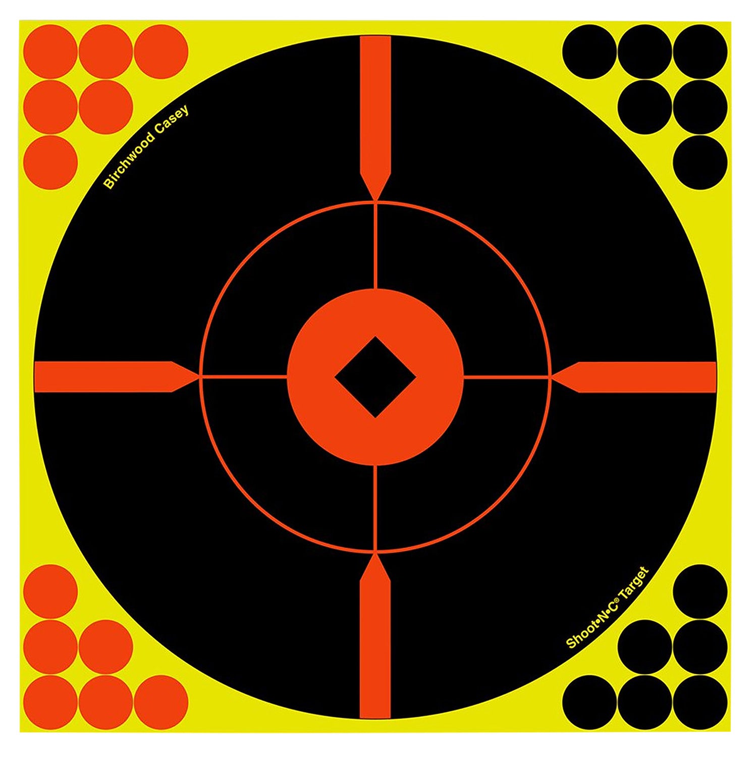 Birchwood Casey Shoot-N-C 8" Bullseye BMW Reactive Self-Adhesive Paper Targets 50 Pack