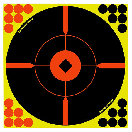 Birchwood Casey Shoot-N-C 8" Bullseye BMW Reactive Self-Adhesive Paper Targets 50 Pack