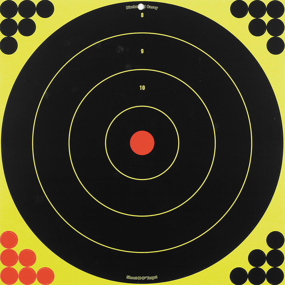 Birchwood Casey Shoot-N-C 17.25" Bullseye Reactive Self-Adhesive Paper Targets 5 Pack
