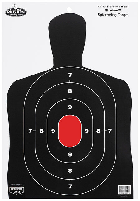 Birchwood Casey Dirty Bird BC-27 Silhouette Splattering Tagboard Pistol Targets 12"x18" 8 Per Pkg