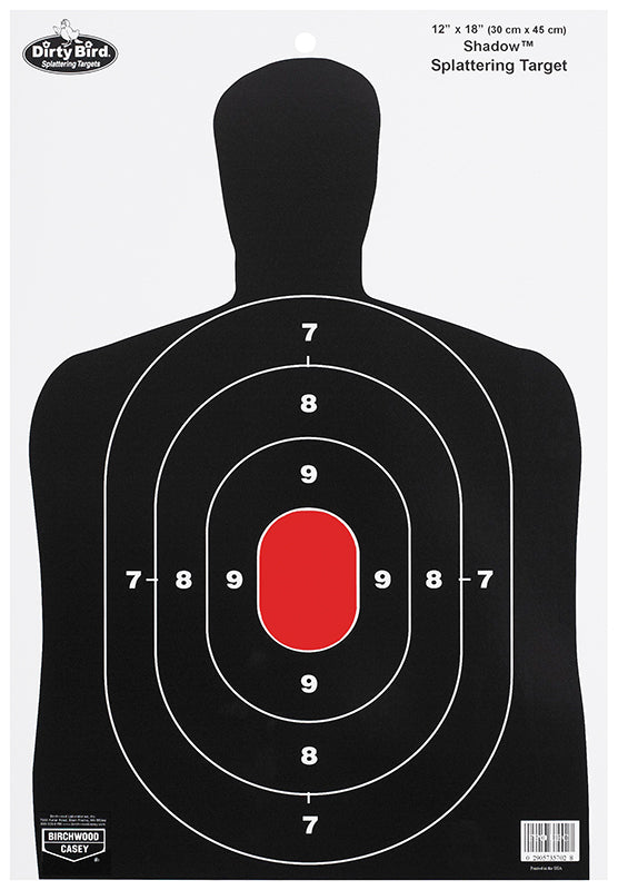 Birchwood Casey Dirty Bird BC-27 Silhouette Splattering Tagboard Pistol Targets 12"x18" 8 Per Pkg