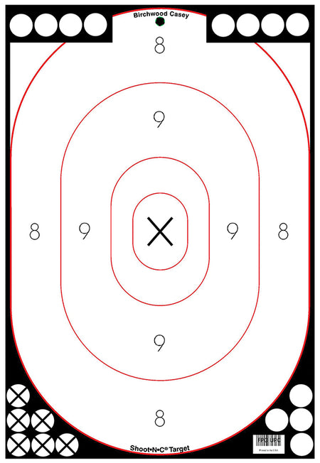 Birchwood Casey Shoot-N-C 12"x18" Silhouette Reactive Self-Adhesive Paper Targets Black/White 5 Pack