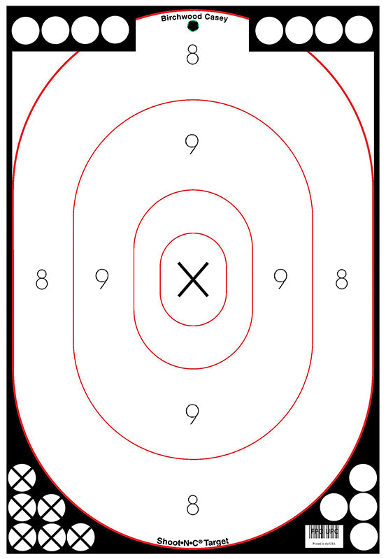 Birchwood Casey Shoot-N-C 12"x18" Silhouette Reactive Self-Adhesive Paper Targets Black/White 5 Pack