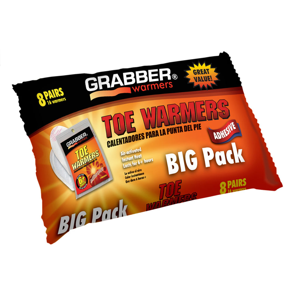 Grabber Adhesive Toe Warmers 8 Packages 8 pr.