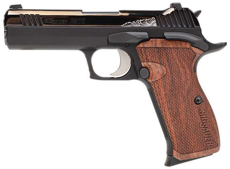 SIG SAUER P210 Carry Custom Works 9mm Pistol - Polished Slide with Engraved Scrollwork