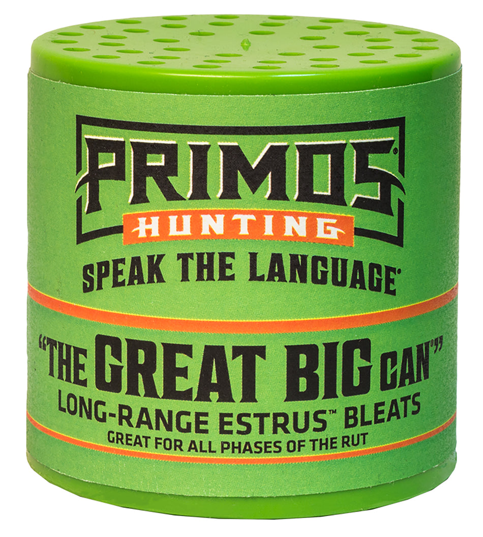 Primos Great Big Can Estrus Doe Bleat Deer Call - Long Range Green Plastic