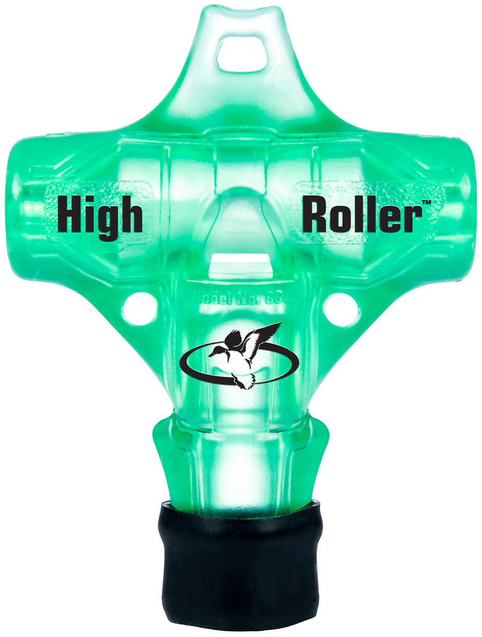 Primos High Roller Polycarbonate Duck Whistle Call with Built-In Roller Bar - Green