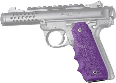Hogue Rubber Grip with Finger Grooves for Ruger 22/45 MKIV Purple