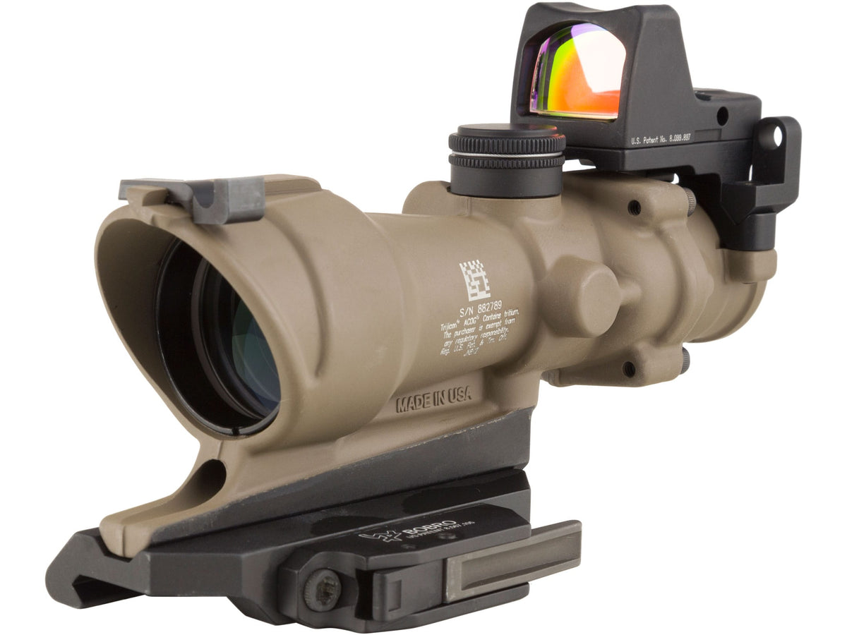 Trijicon ACOG ECOS 4x32mm Illuminated Amber Crosshair 5.56 Reticle Rifle Scope