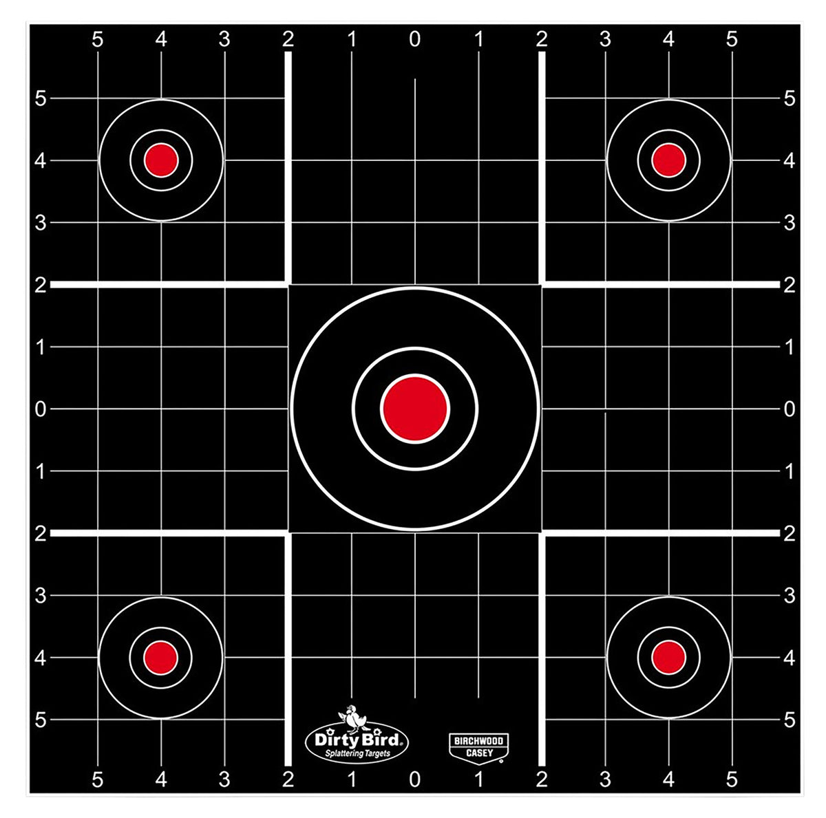 Birchwood Casey Dirty Bird 12" Bullseye Hanging Paper Target Black/Red White Splatter 12 Count