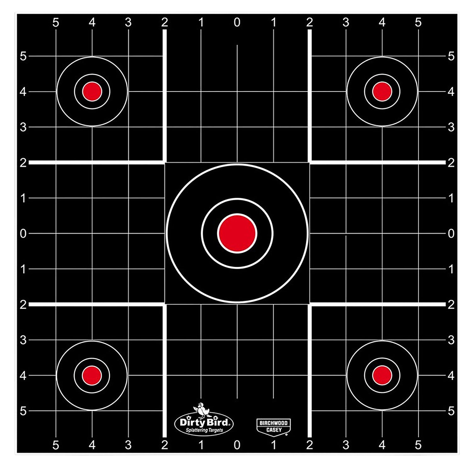 Birchwood Casey Dirty Bird 12" Bullseye Hanging Paper Target Black/Red White Splatter 12 Count