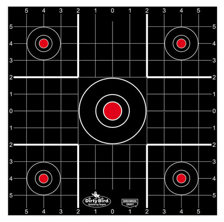 Birchwood Casey Dirty Bird 12" Bullseye Hanging Paper Target Black/Red White Splatter 12 Count