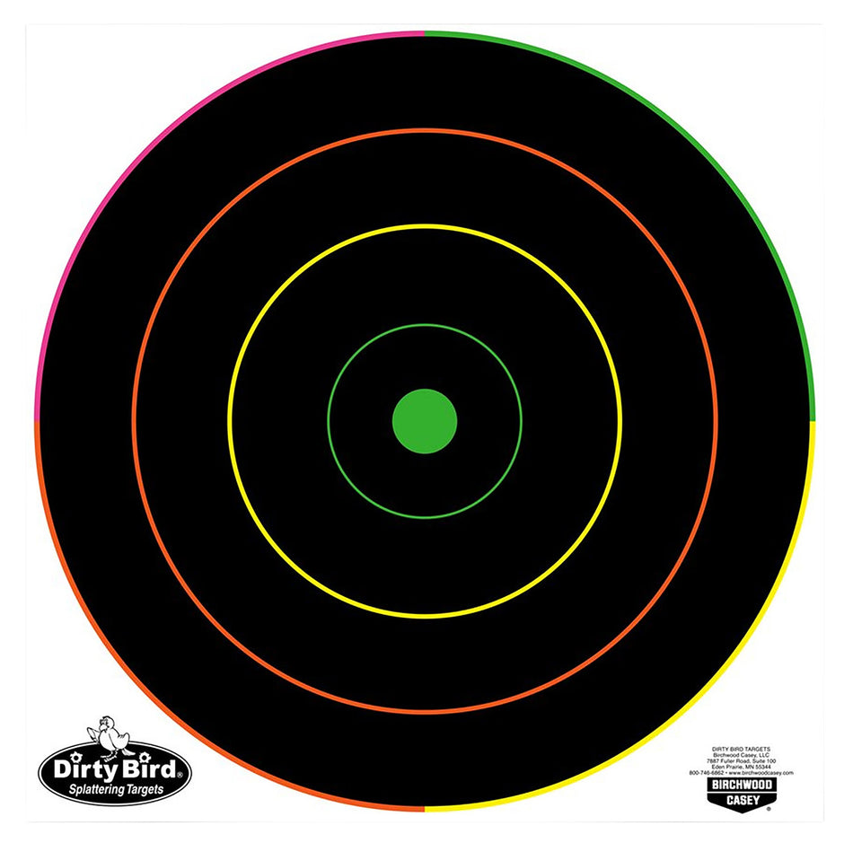 Birchwood Casey Dirty Bird 12" Bullseye Multi-Color Splattering Tagboard Targets 10 Pack