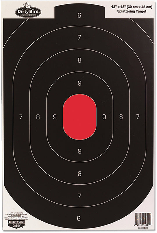 Birchwood Casey Dirty Bird Silhouette Impact Splatter Tagboard Pistol Targets 12"x18" 8 Per Pkg