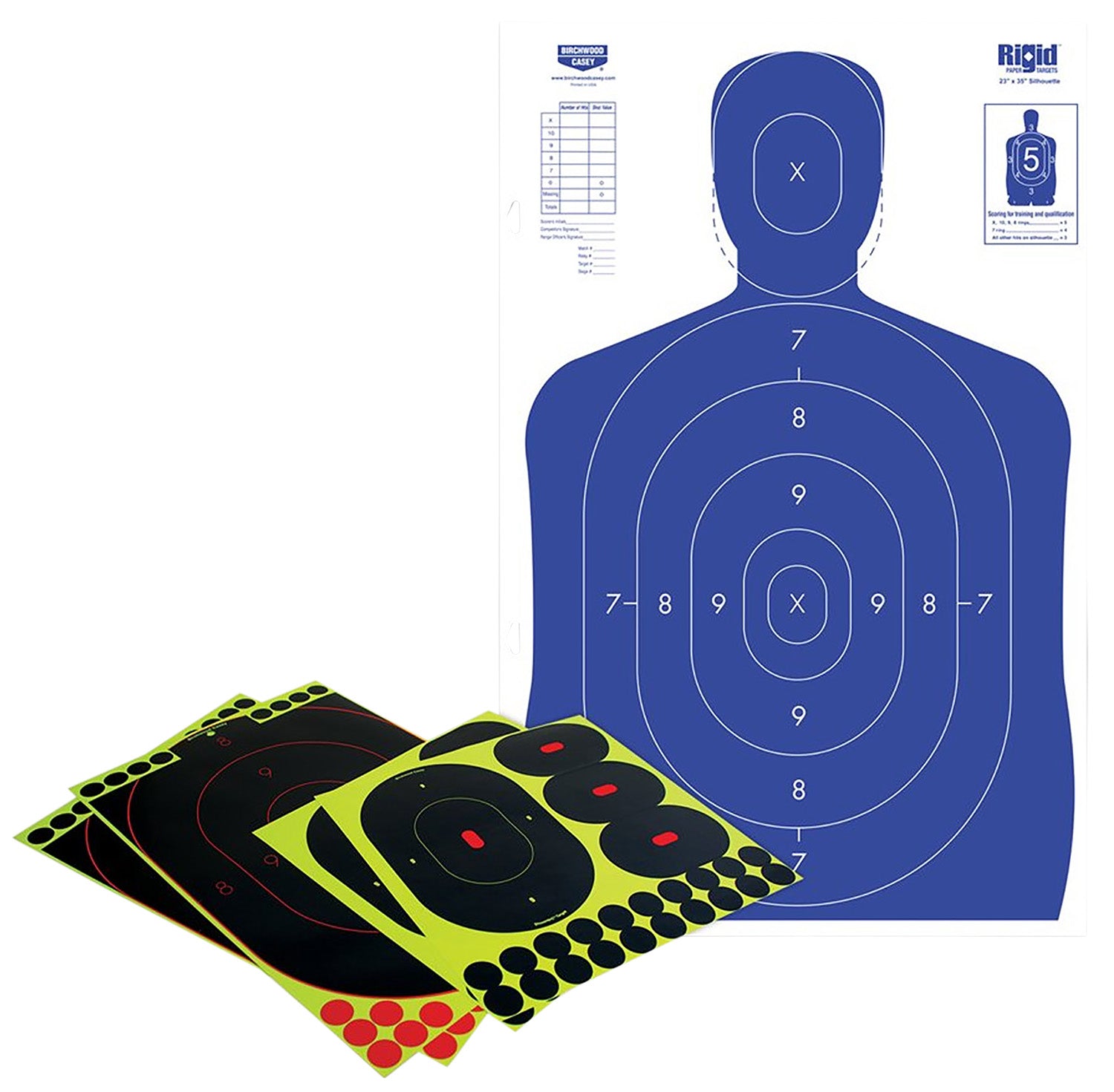 Birchwood Casey Shoot-N-C Self-Adhesive Reactive Silhouette Practice Target Kit Multi-Color
