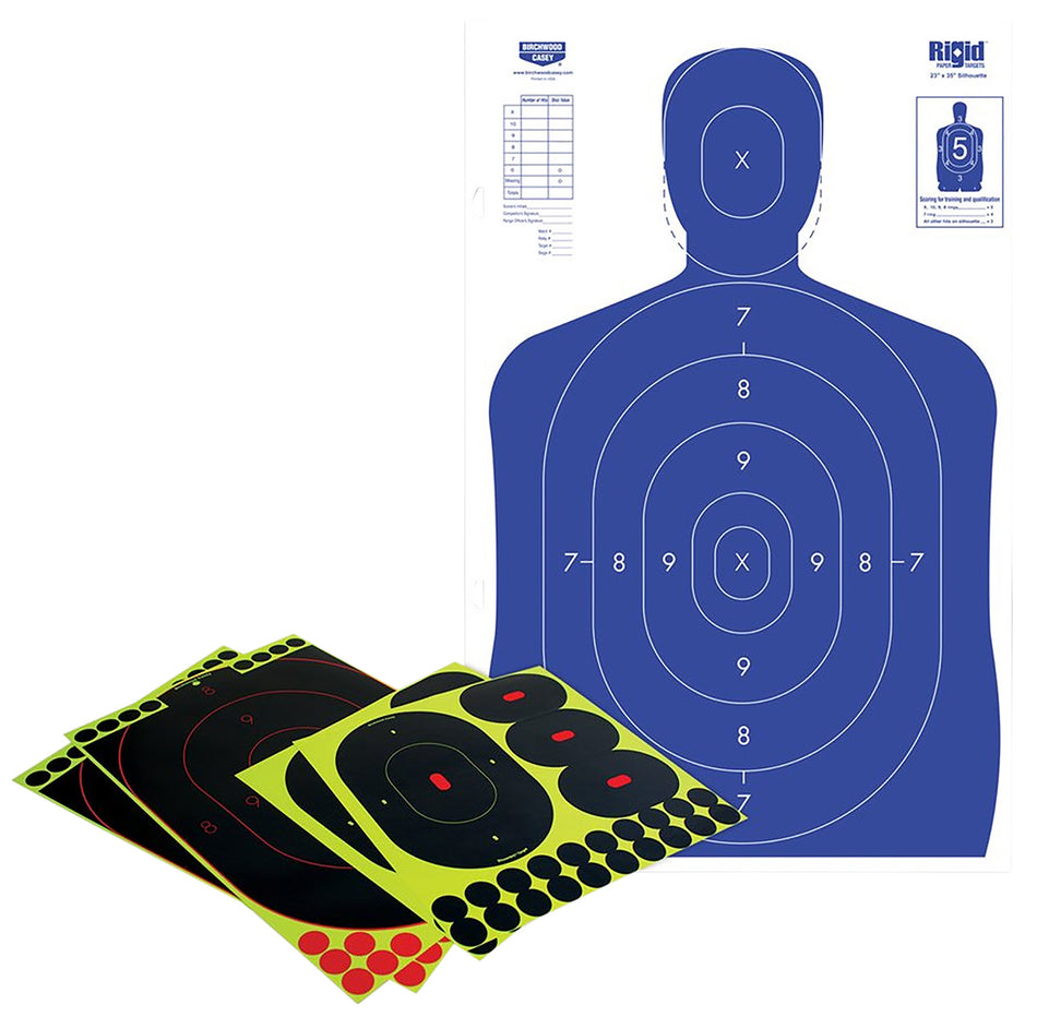 Birchwood Casey Shoot-N-C Self-Adhesive Reactive Silhouette Practice Target Kit Multi-Color
